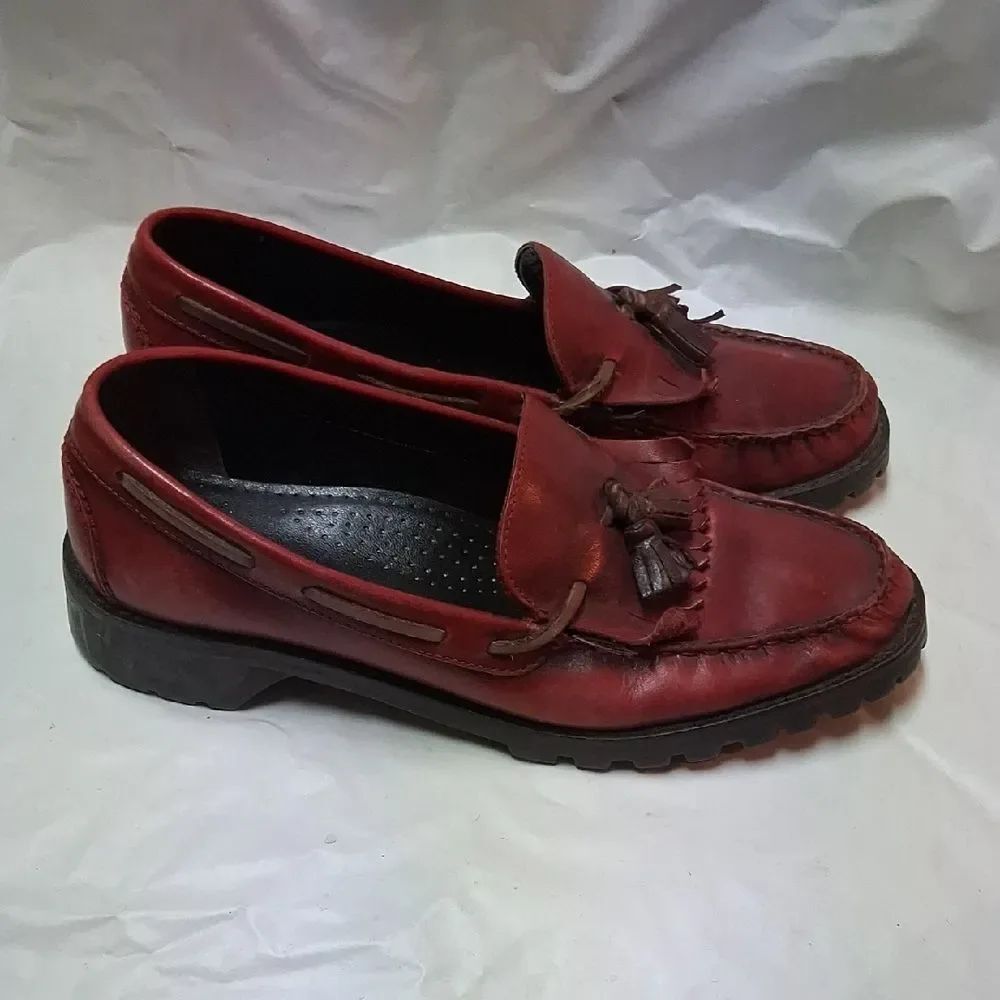 Connie Women's Red Leather Loafers